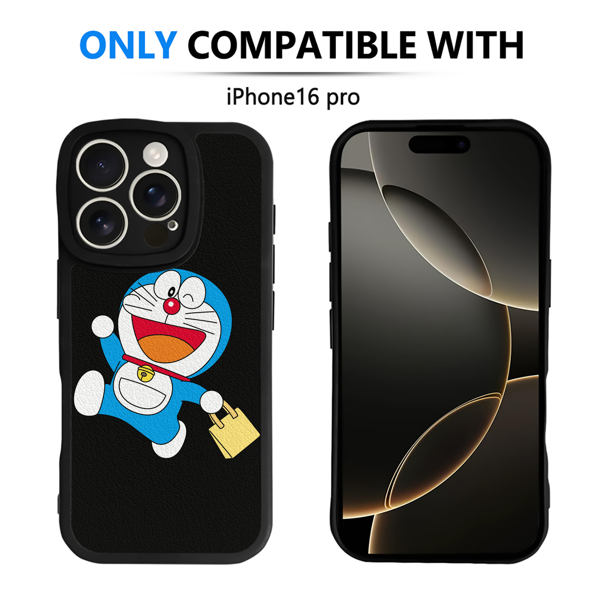 （画像用） ドラえもん Doraemon 【iPhone 16シリーズ対応】シリコンスマホケース（レザー調） 材質：シリコン